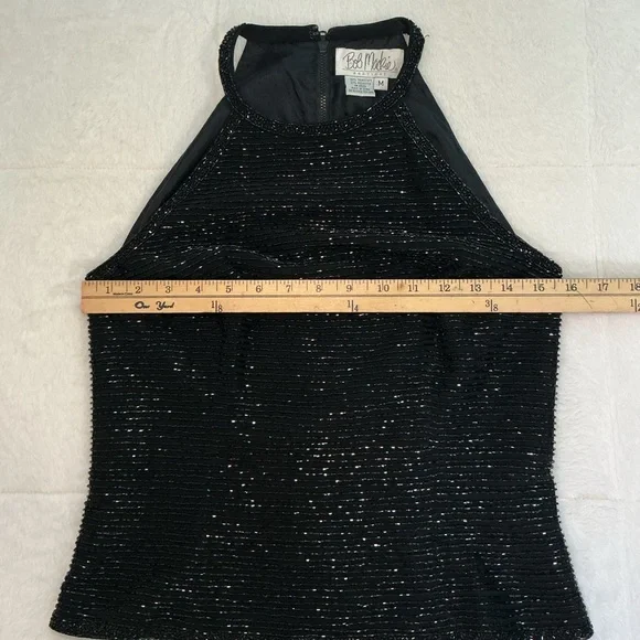 Vintage Black Sequin Halter Tank Top - Picture 6 of 8